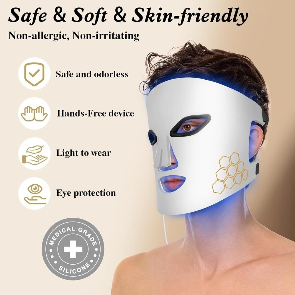 Red Light Therapy for Face, Infrared LED Face Mask Light Therapy 4 Light Wave‎ - Picture 5 of 13